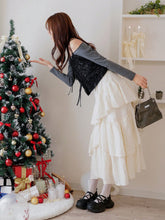 FRIFUL Women's Solid Color Minimalist Pleated Layered Skirt, Casual Vacation